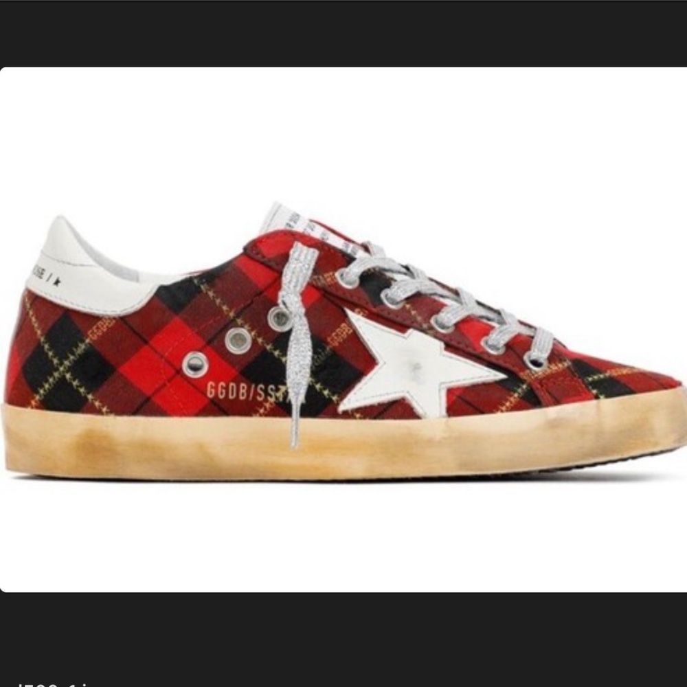 Golden Goose Superstar Tartan Low Top Sneaker Size US 6 / EUR 36